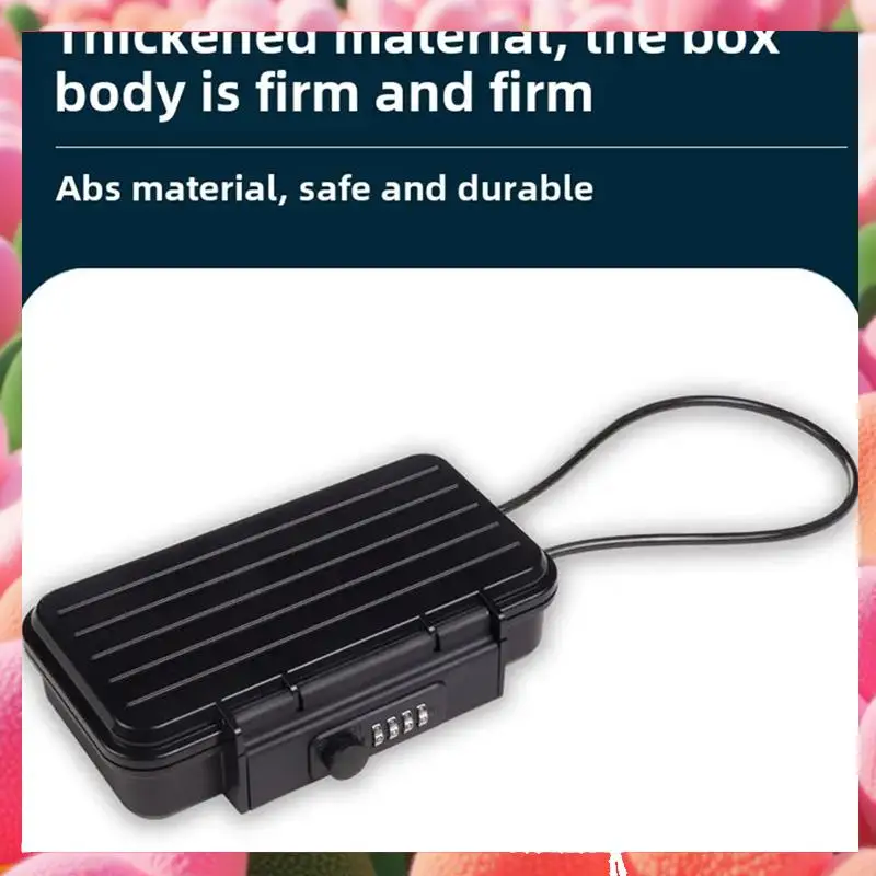 

Outdoor Portabletravel Safe Box Large Capacity Security Lockbox Code Waterproof Key Lock Box With Removable Cable Handle-ABJU