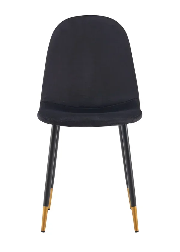 Fabric dining chair with gold metal legs, suitable for family furniture