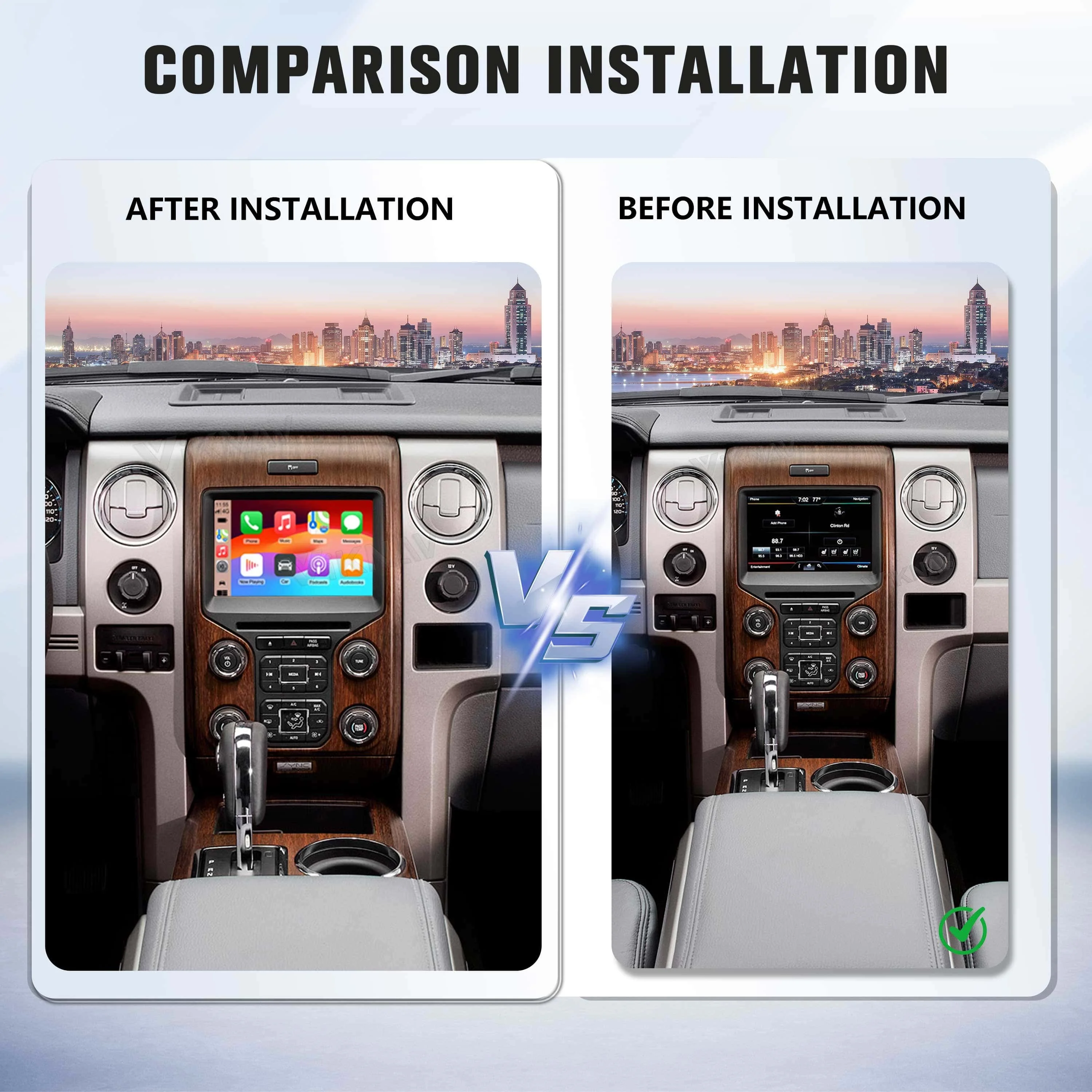 Viknav For Ford F150 F250 Raptor 2013-2014 Touch Screen Decoder Box Interface Android Auto Wireless Carplay Box GPS Auto Stereo