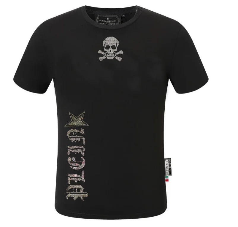 Hommes manches courtes Streetwear haute qualité tenues Homme diamant hommes PLEIN ALI été Slim Fit T-Shirts