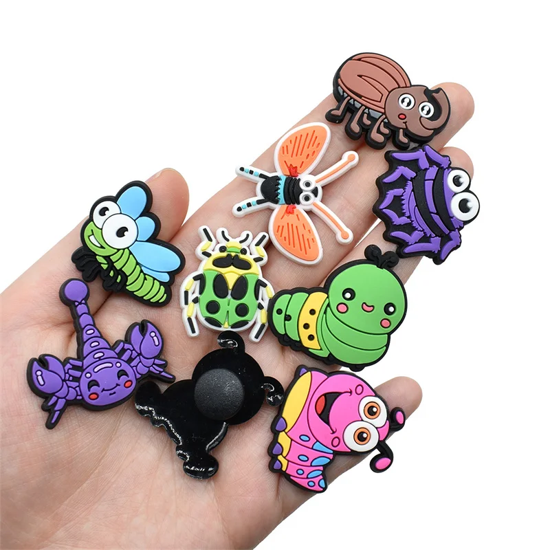 Insect Series Shoe Button Snail Mantis Caterpillar Dragonfly Spider Shoe Charms Funny Special Holiday Birthday DIY Gifts