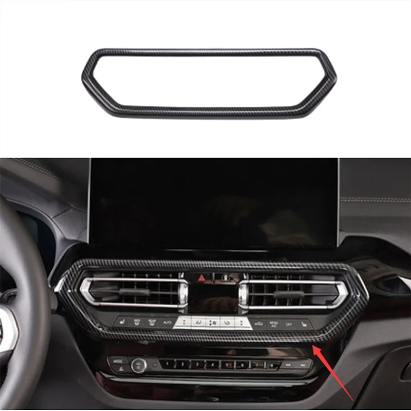 

1Pcs For BMW X3 X4 2022 Carbon Fiber ABS Interior Middle Air Vent Outlet Cover Trim Car Accessories