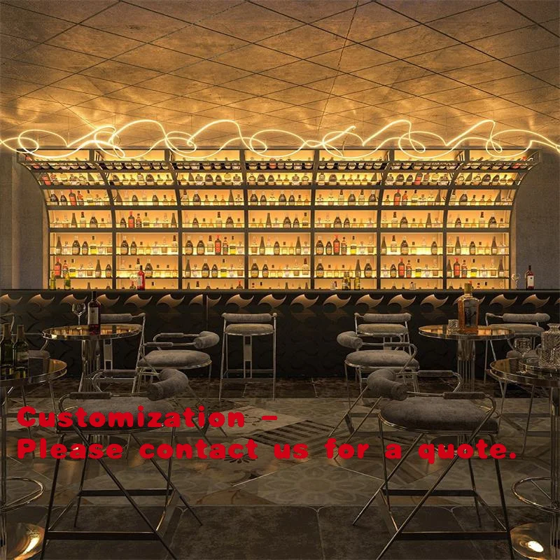 

Customize.Bar Wine Rack Bar Counter Background Wine Cabinet Wall Bar Wine House Music Restaurant Partition Red Wi