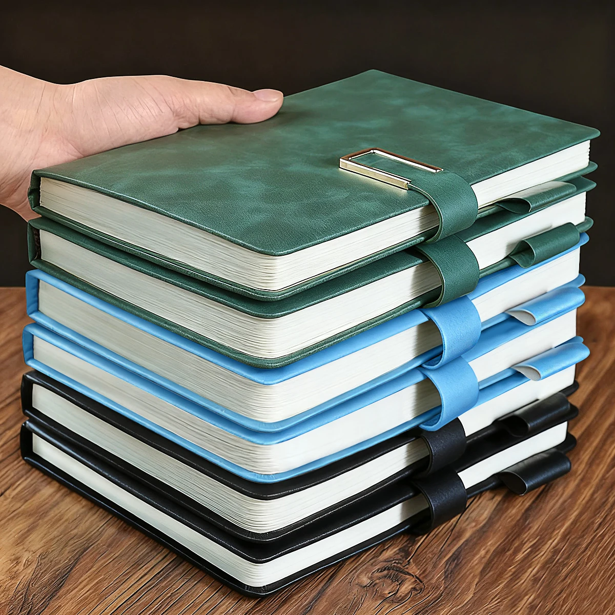 2/3 قطعة دفتر ملاحظات جلدي عتيق مقاس A5 مع غطاء ناعم وإشارة مرجعية مثالي لاجتماعات العمل وحياة الجامعة #2