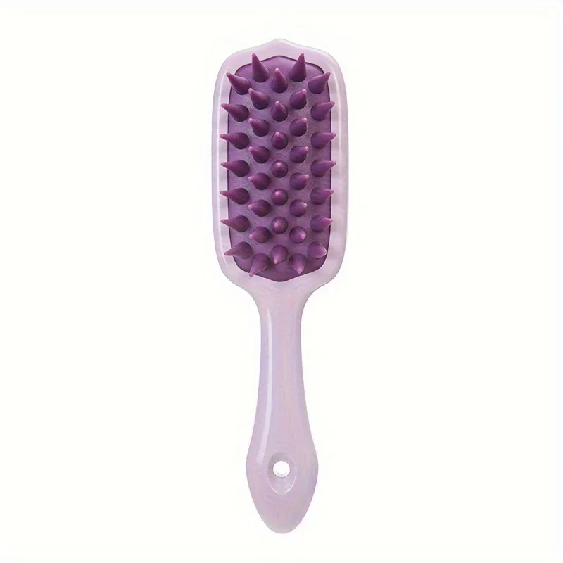1PCS Silicone Shampoo Brush with ABS Plastic Handle Scalp Massage Hair Washing Comb Extended Plastic Comb for Normal Hair Care