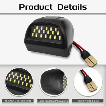 2個LED車牌燈,相容於雪佛蘭Silverado 1500/2500/3500、凱迪拉克Escalade、雪佛蘭Suburban、GMC Tahoe、GMC Sierra、GMC Yukon X。 10 最佳銷售 GMC Sierra配件 - №2