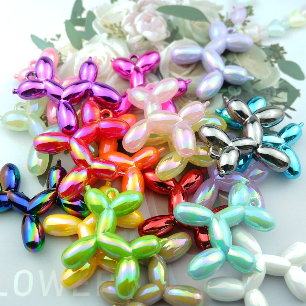 Cute Big Balloon Dog Charms for Jewelry Making Diy Earring Bracelet Pendant Accessories Findings Phone Making Bulk Wholesale