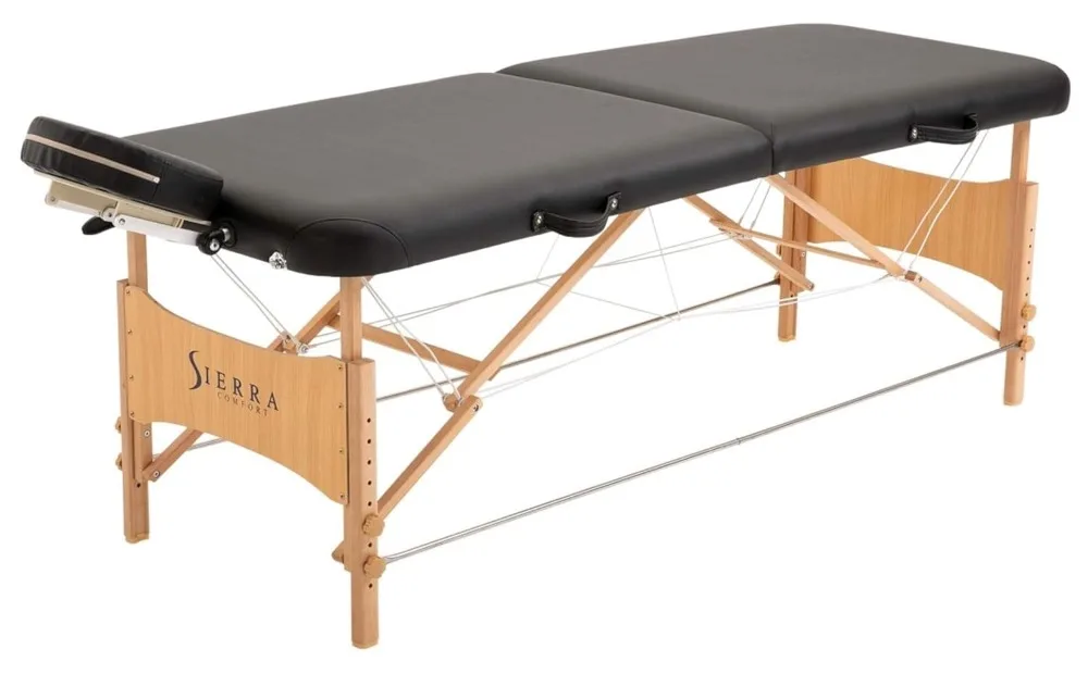 SIERRA COMFORT All-Inclusive Portable Massage Table (Black), SC-901, 27.95"D X 72.05"W X 33.07"H