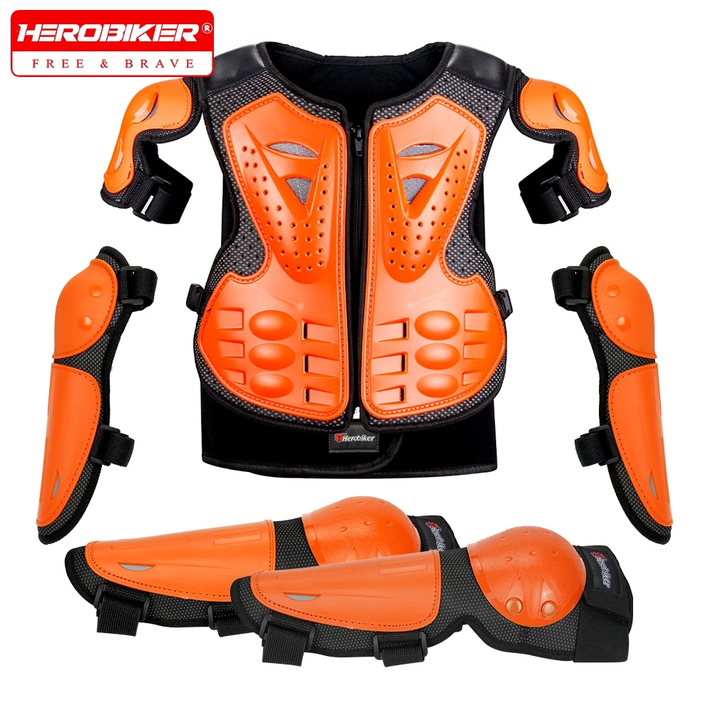 Full Body Children Armor Protector Boys Girls Moto Body Armor Guard Racing Kids Knee Elbow Pads Motocross Protective Gear