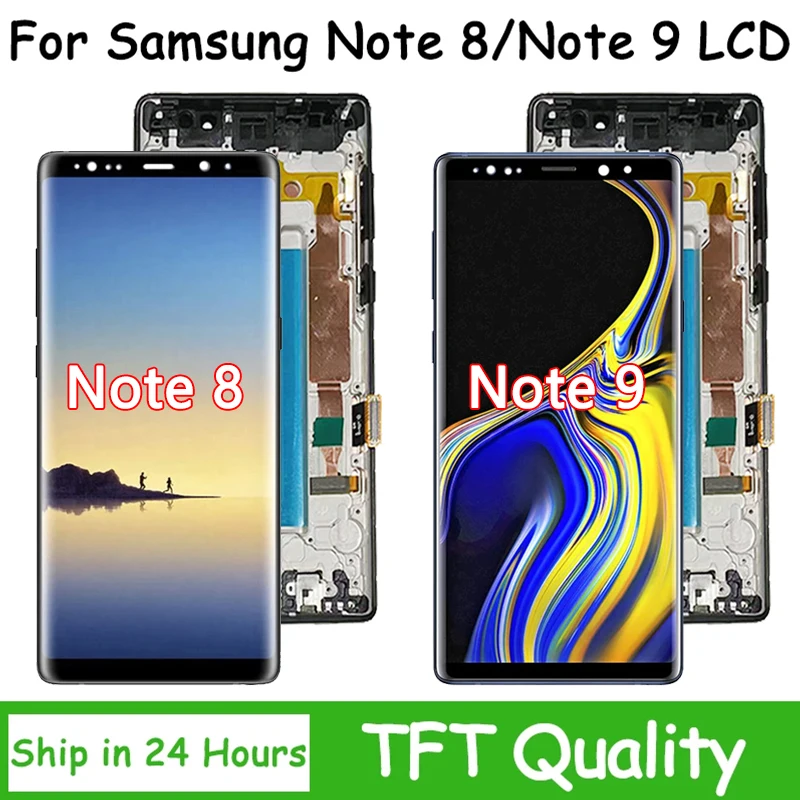 Nueva pantalla TFT para Samsung Note 8 N950F pantalla LCD Digitalizador de pantalla táctil con marco para pantalla Samsung Note 9 N960F