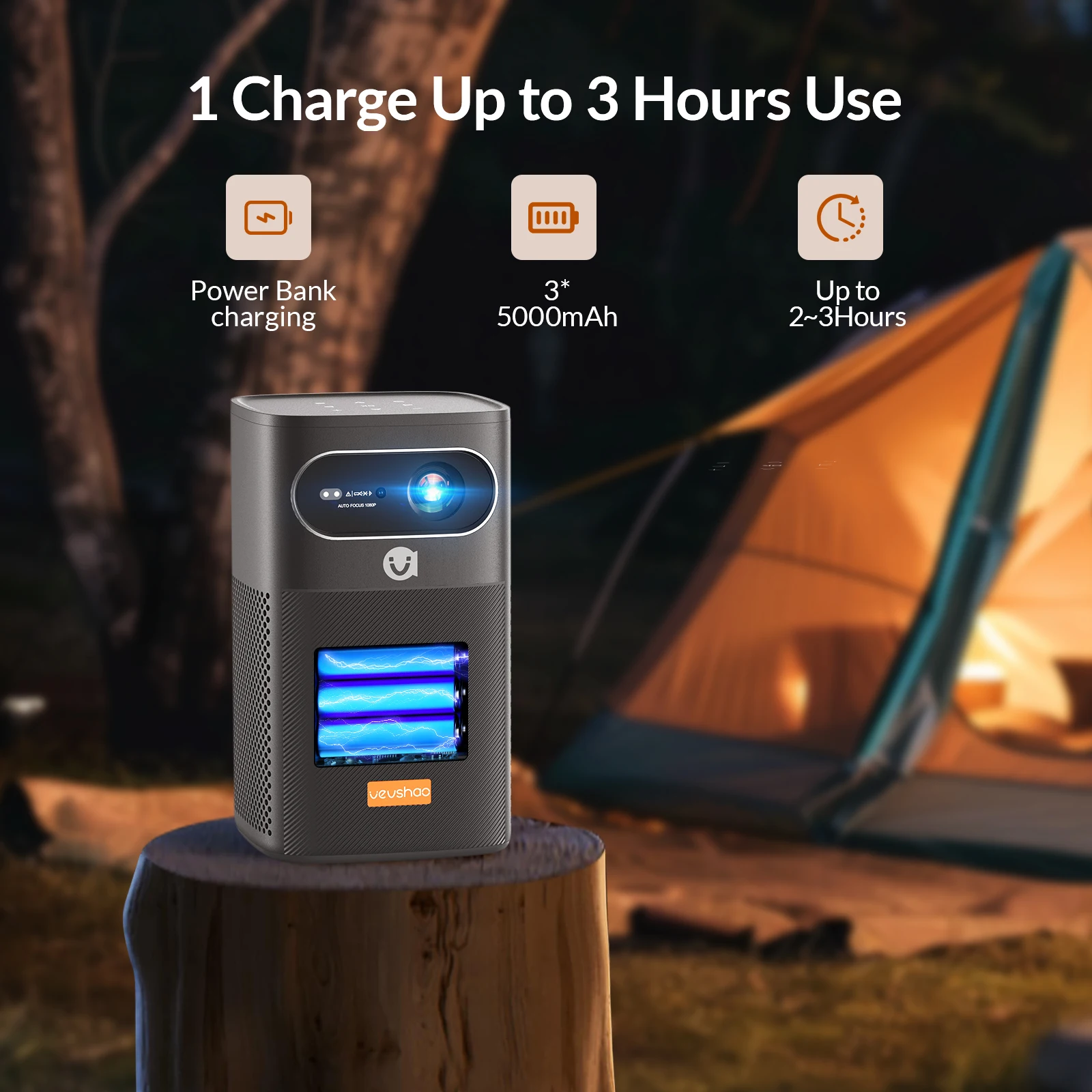 VEVSHAO V30 1080P Портативный светодиодный DLP-проектор со встроенной батареей Smart Wi-Fi Android-система 3D Готовый для домашнего и наружного использования
