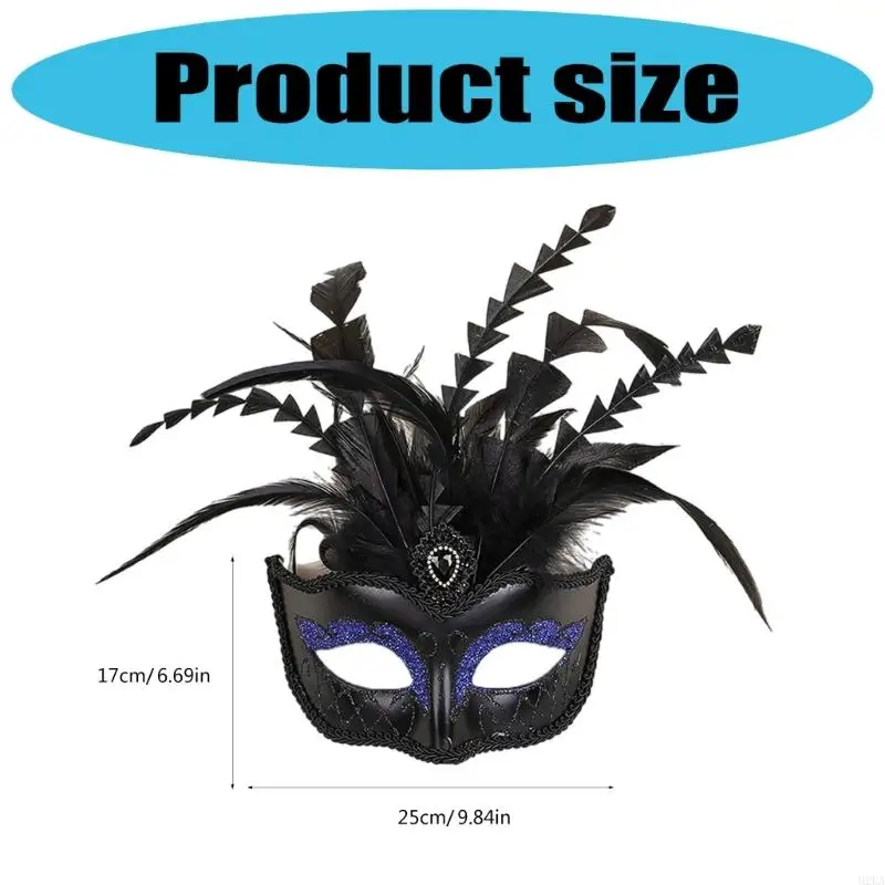 2025 Nieuwe dames veer Masquerades Mask Venetians Halloween Mardi Gras Costumes Mask Party Prom Mask Half Face Mask