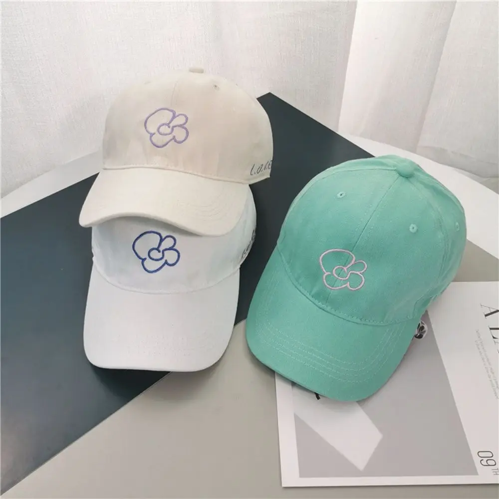 

Simple Cute Women Golf Hat Men Unisex Baseball Caps Flower Embroidery Caps Cotton Sun Hats