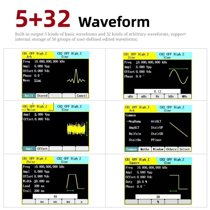ET3315 15MHz Dual Channels DDS Signal Generator function/arbitrary waveform generator 200MSa/S 3.5-inch LCD ET3325 ET3340 ET3360