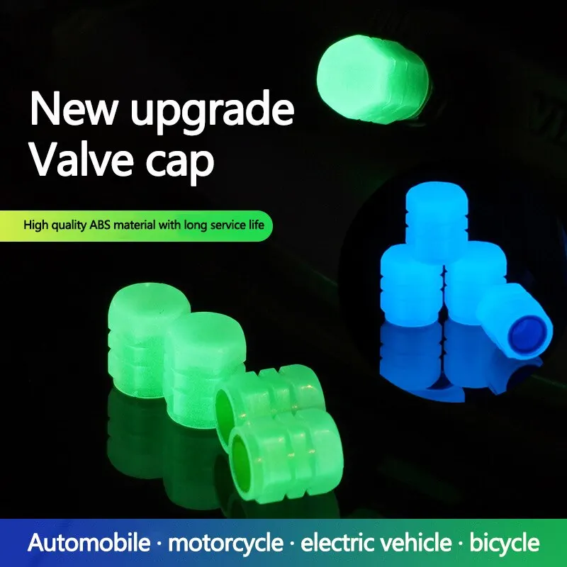 Automobile Tire Luminous Valve Cap Luminous Valve Cover Electric Motorcycle Valve Core Tire Vacuum Universal Valve Core Cover