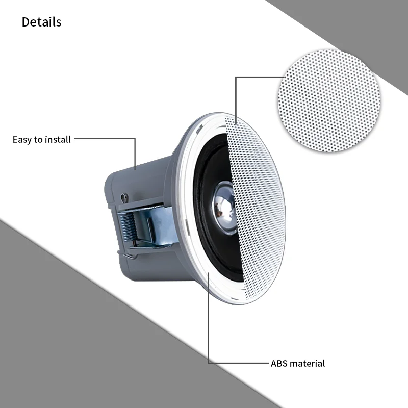 Bathroom 2Inch 8Ohm 5W Cut-hole 87mm Passive Ceiling Speaker waterproof in-ceiling Speaker Sound Quality Background Music System