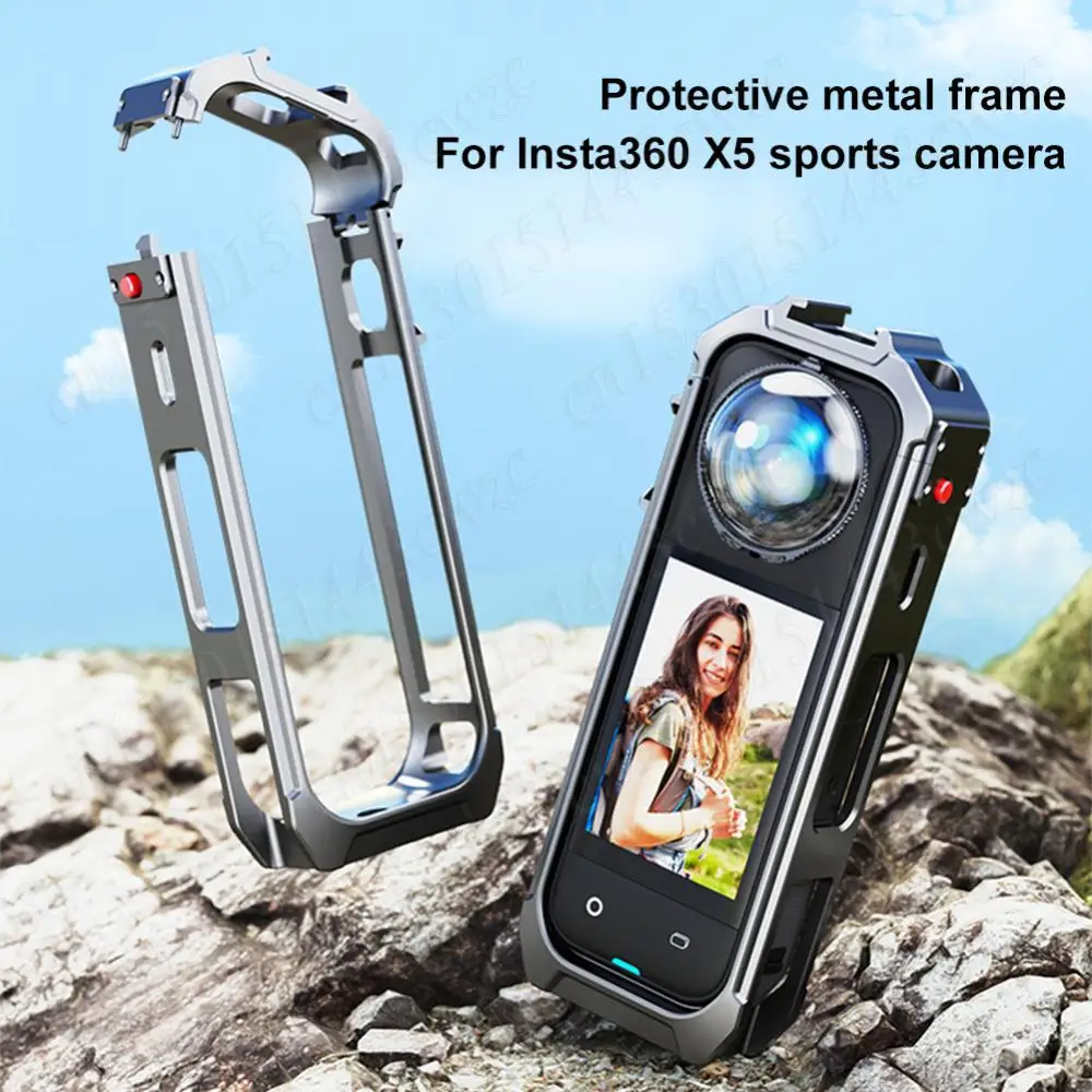 

Metal/PC Shell Protective Case for Insta360 X5 Action Camera Magnetic Quick Release Expansion Frame for Insta 360 X5 Accessories