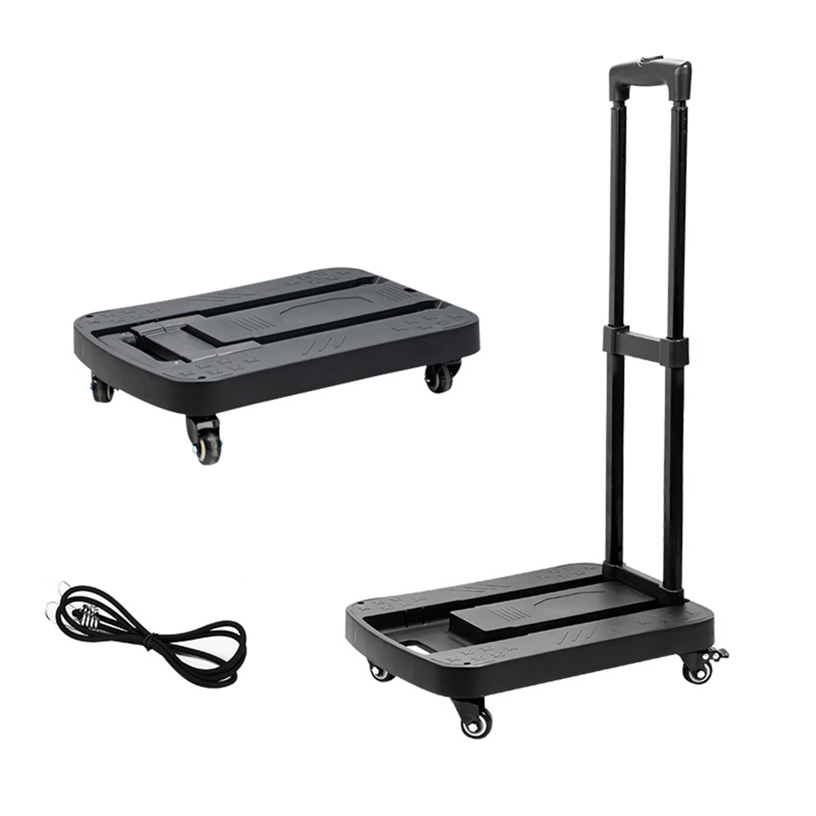 Folding Hand Truck Heavy Duty Luggage Cart Utility Dolly Platform Cart with 5 Wheels for for Moving Travel Shopping