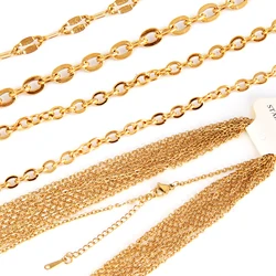 10Pcs/Lot Bulk Wholesale Stainless Steel Necklace Chain 2mm/1.5mm/1mm O Shape Rolo Link Choker Chains For DIY Jewelry Making