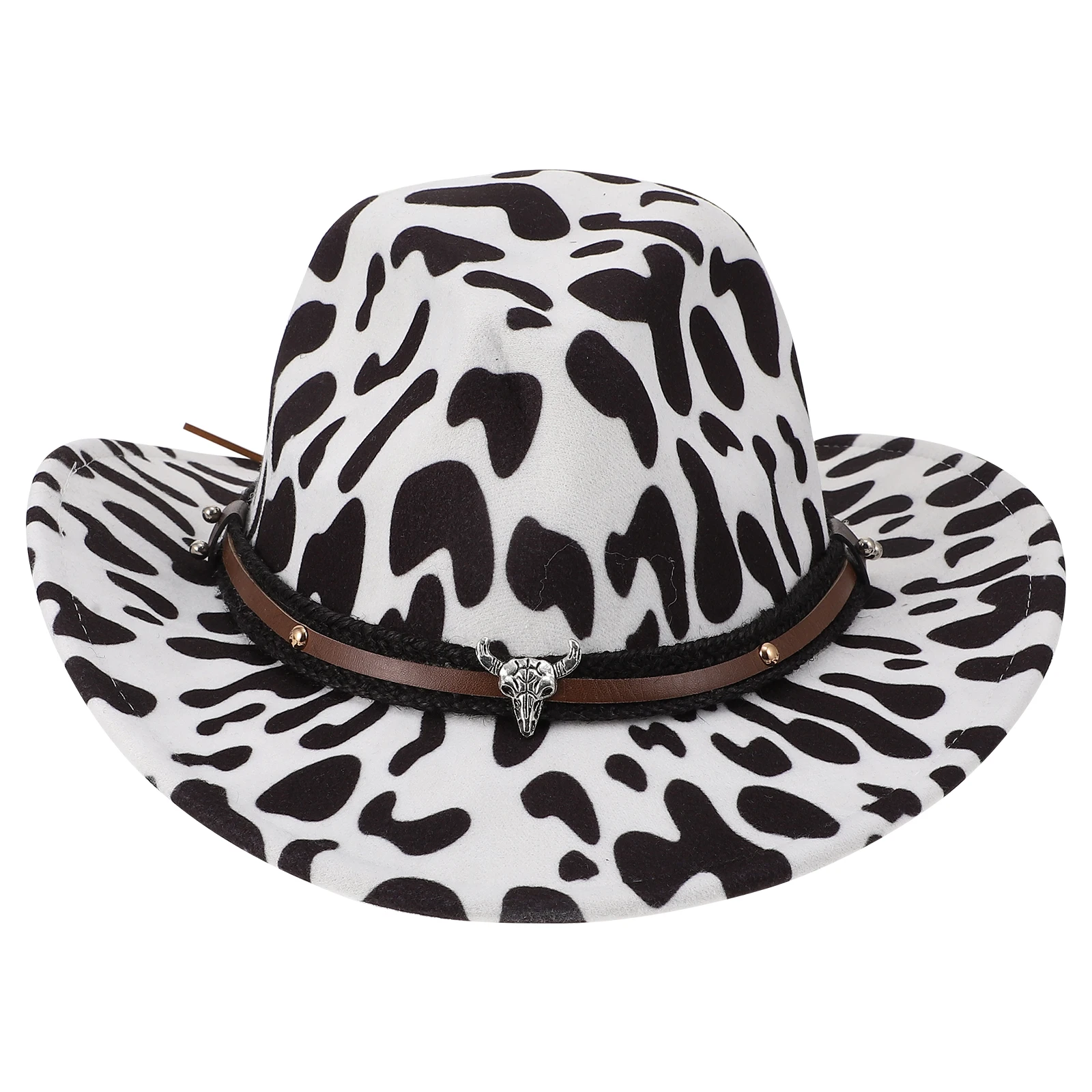 

Cowboy Hat Cows Pattern Decorative Festival Prop Halloween Cosplay Party Hat Novelty Cow Grain Design Pleasing Color Special