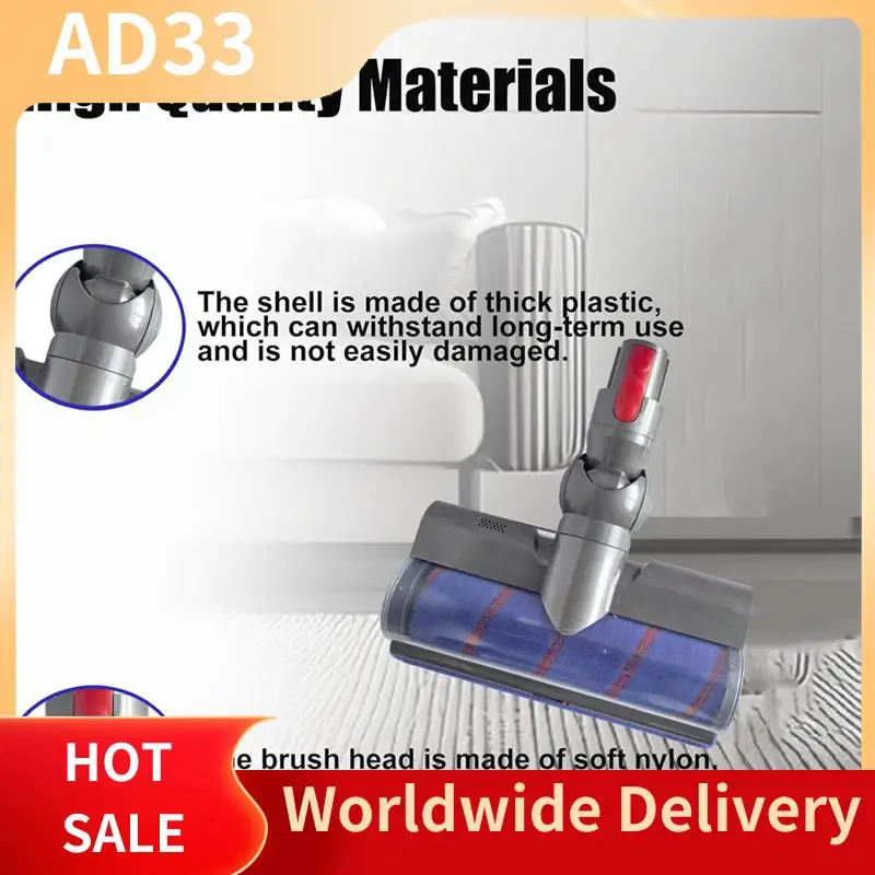 

Вакуумные насадки, головка двигателя для беспроводных пылесосов Dyson V7 V8 V10 V11 V15, щетка со светодиодными пылезащитными лампами для коврового пола