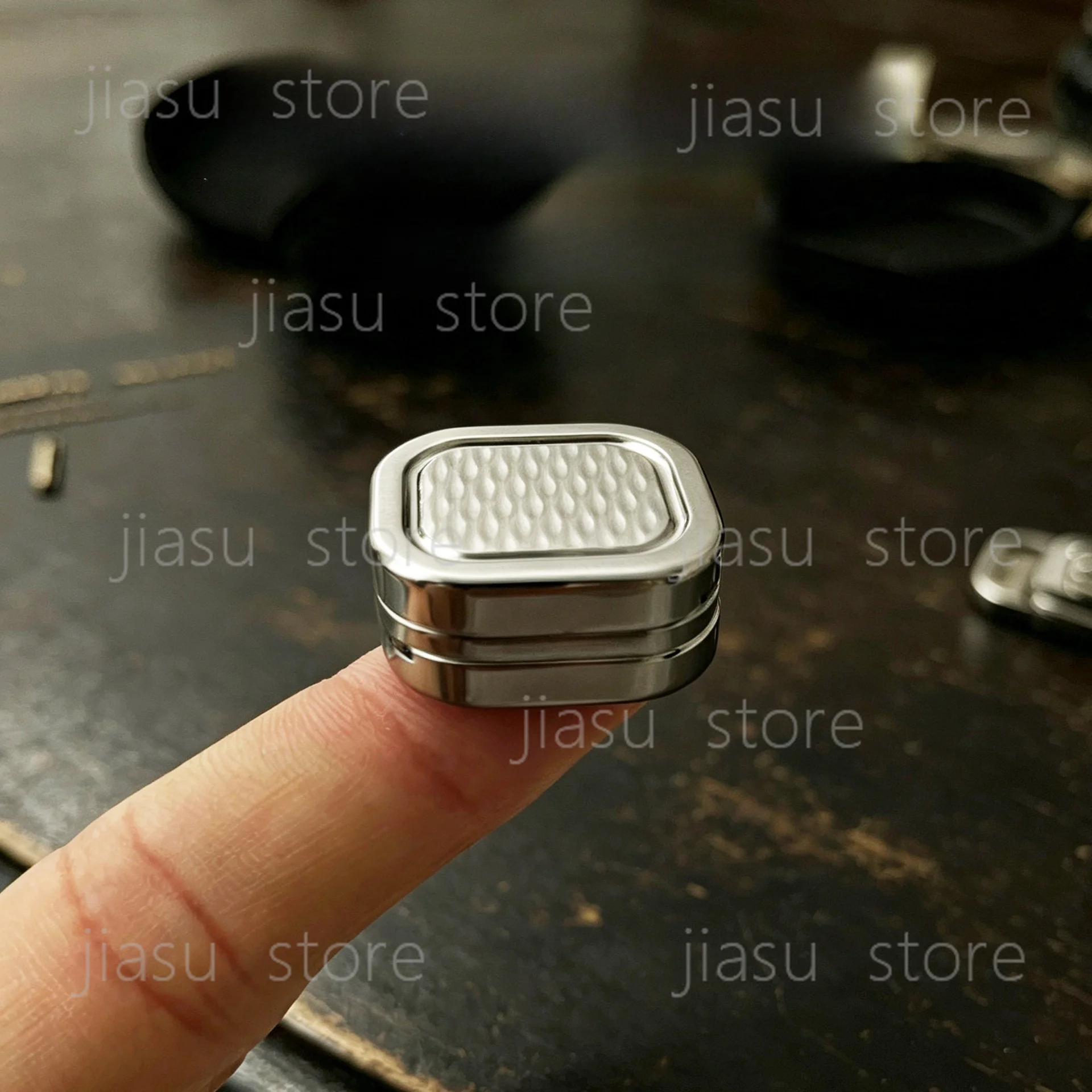 Mini Square Metal EDC Fidget Push Card, Precision 3 Layer Track Strong Magnetic Stainless Steel Fidget Slider