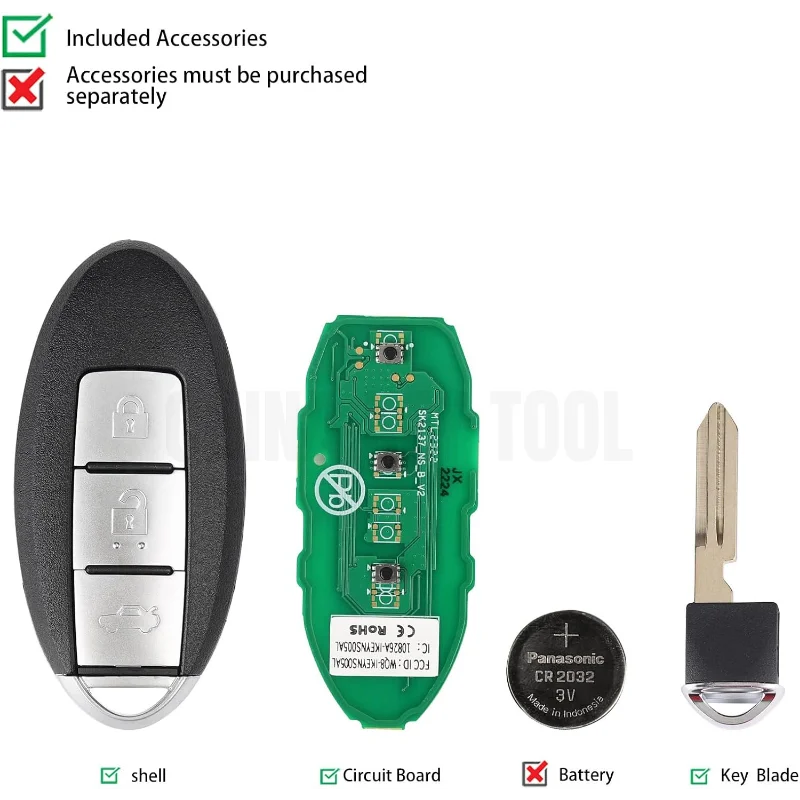 5PCS Autel IKEYNS003AL Universal Smart Remote Key 3 Buttons For Nissan Global version