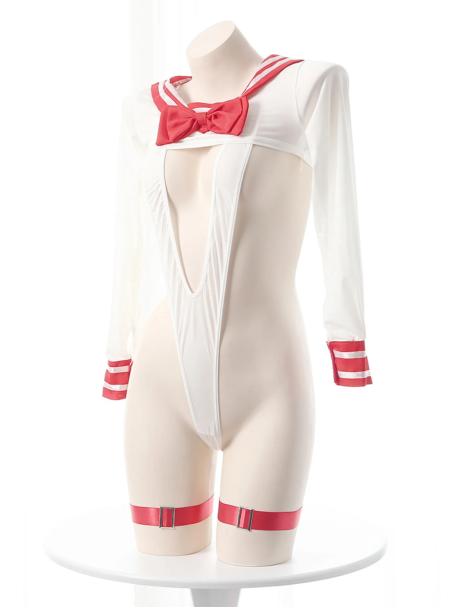 ملابس داخلية نسائية تلميذة طالبة JK نمط لعب الأدوار الزي المثيرة عالية القطع T-الظهر بذلة وأربطة الفخذ للمواعدة ملابس النوم