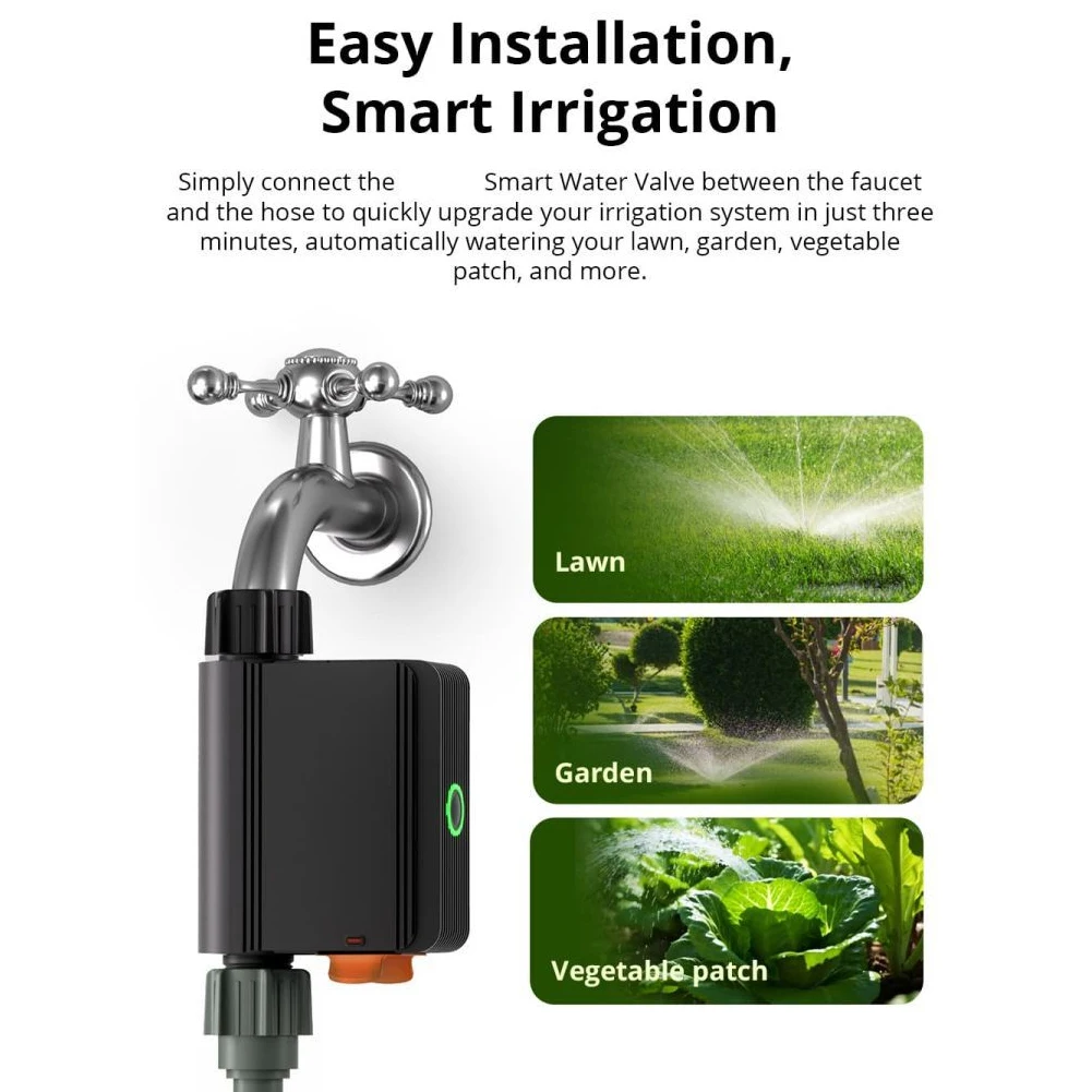 Smart Water Valve for ZIGBEE Ecosystem Compatibility - Enables Remote Scheduling of Lawn Garden and Raised Bed Watering