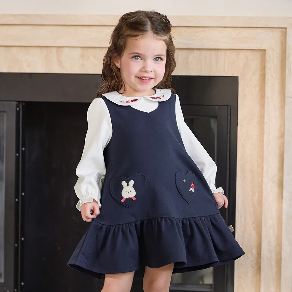 Dave Bella Dresses Spring Autumn Girls Dress Long Sleeves Elegant Children Clothing Sweet Party Fashion Charm Pockets DB3262807