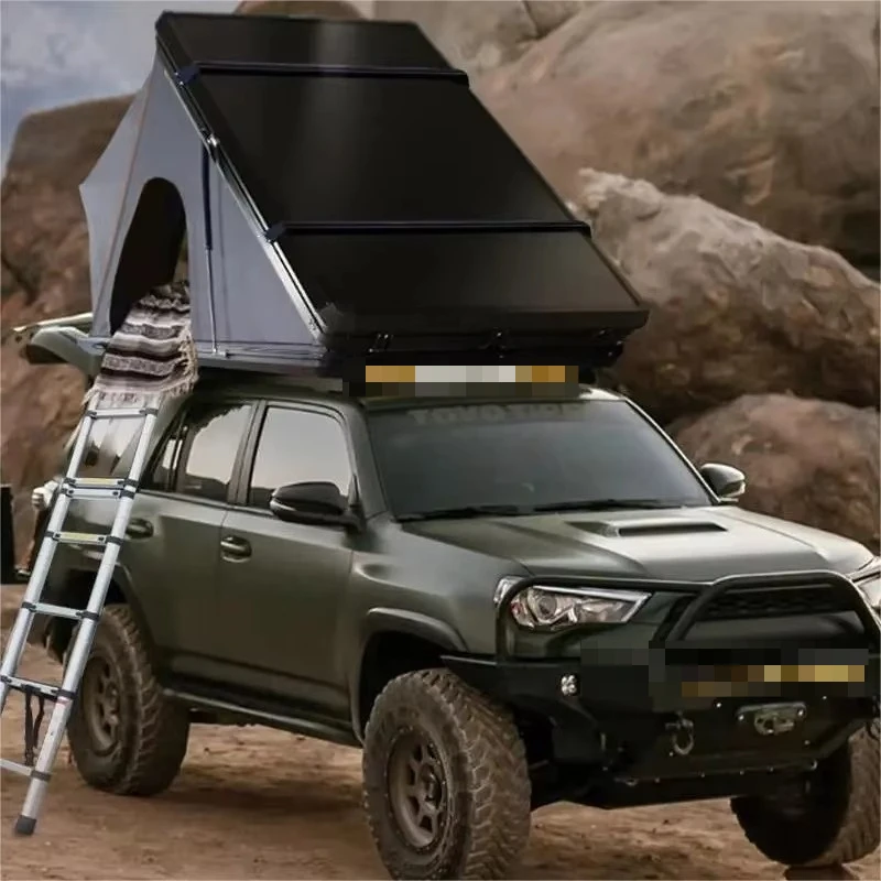 New automatic hard roof tent camping canvas hard shell roof tent