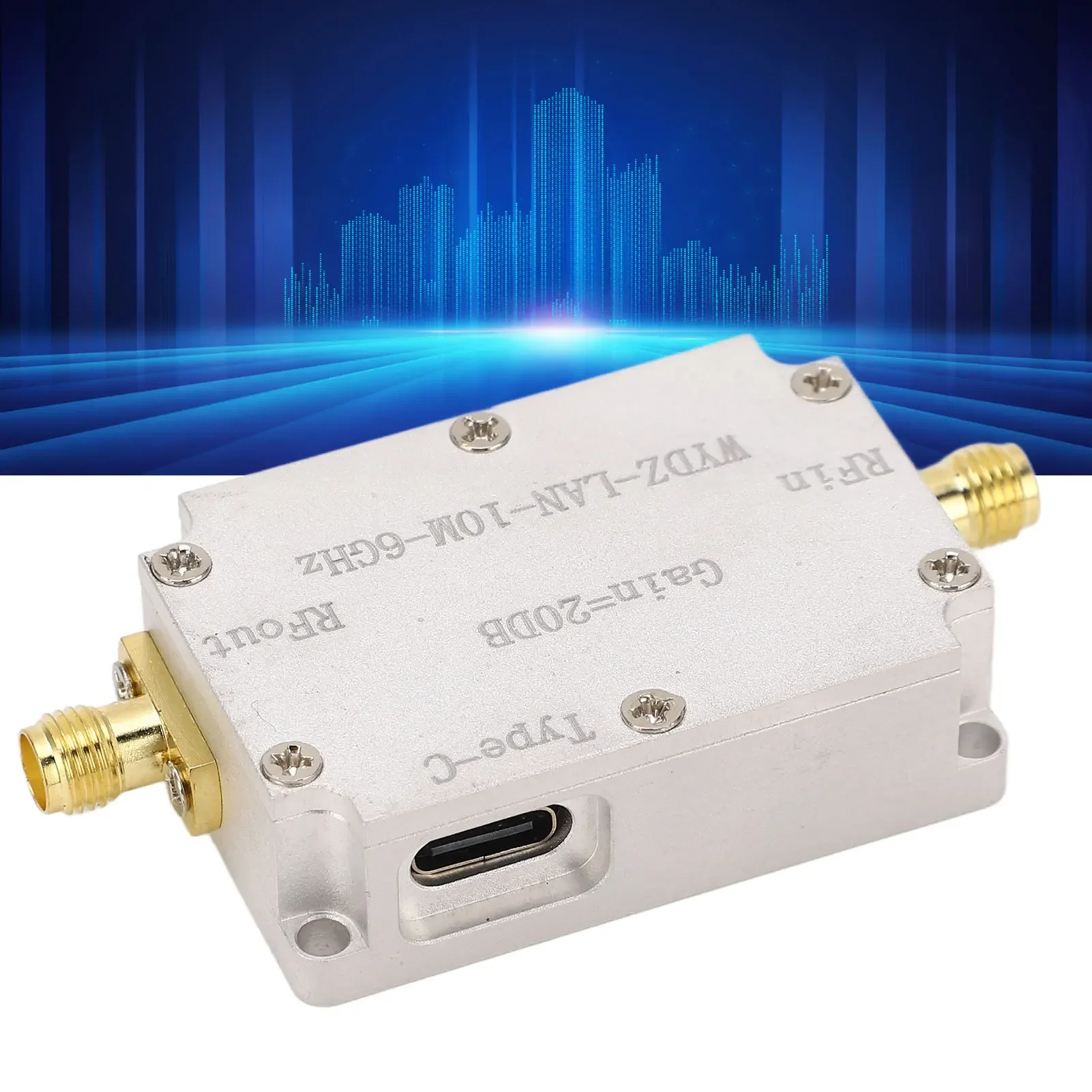 High Flatness Amplifier 10M‑6GHz 20DB Gain LNA RF Signal Drives Receiver Low Noise Amplifier for FM Radio