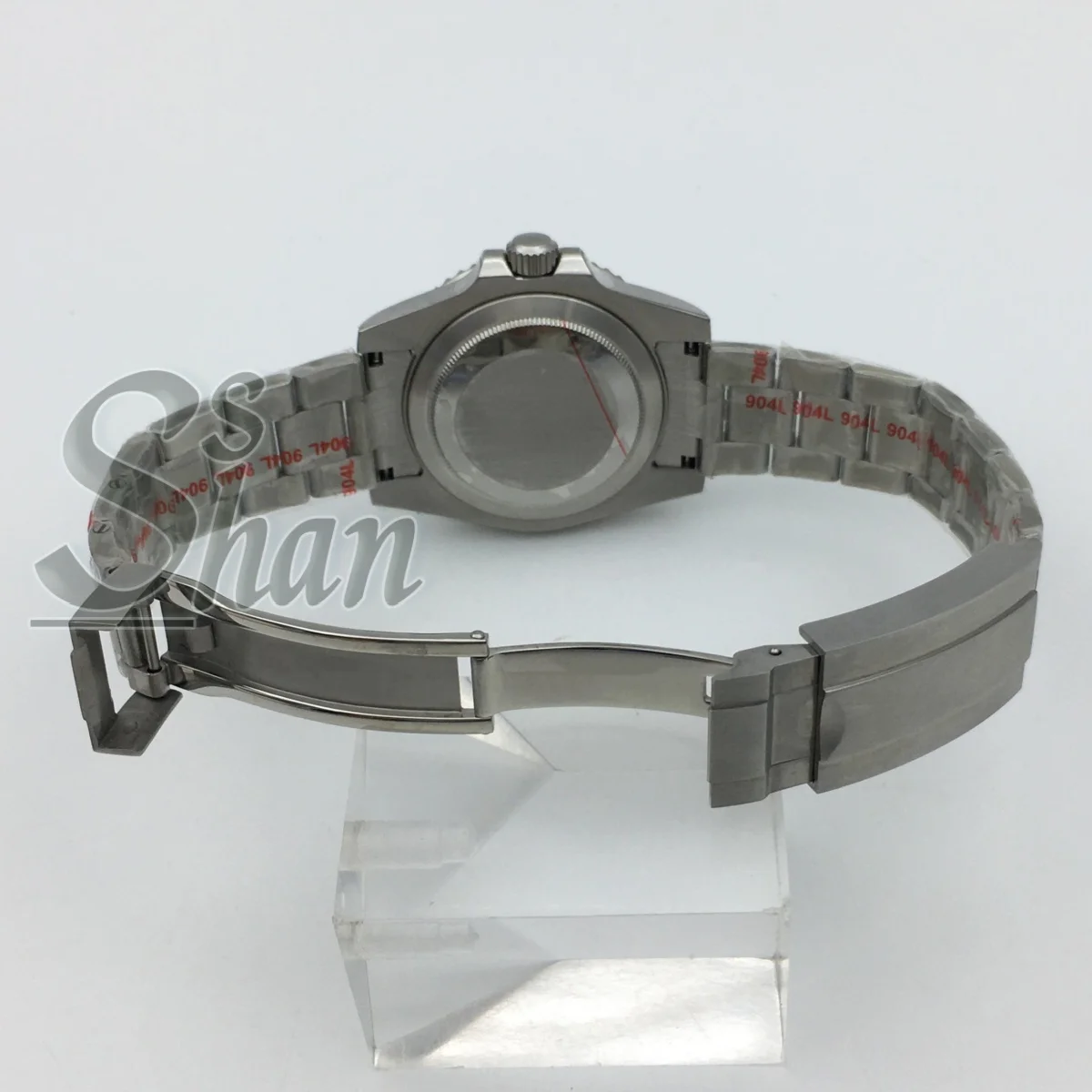 Montre mécanique de luxe NH34 GMT, logo personnalisé, 40mm, lunette en céramique, verre saphir, cadran lumineux vert, résistant à l'eau jusqu'à 10ATM