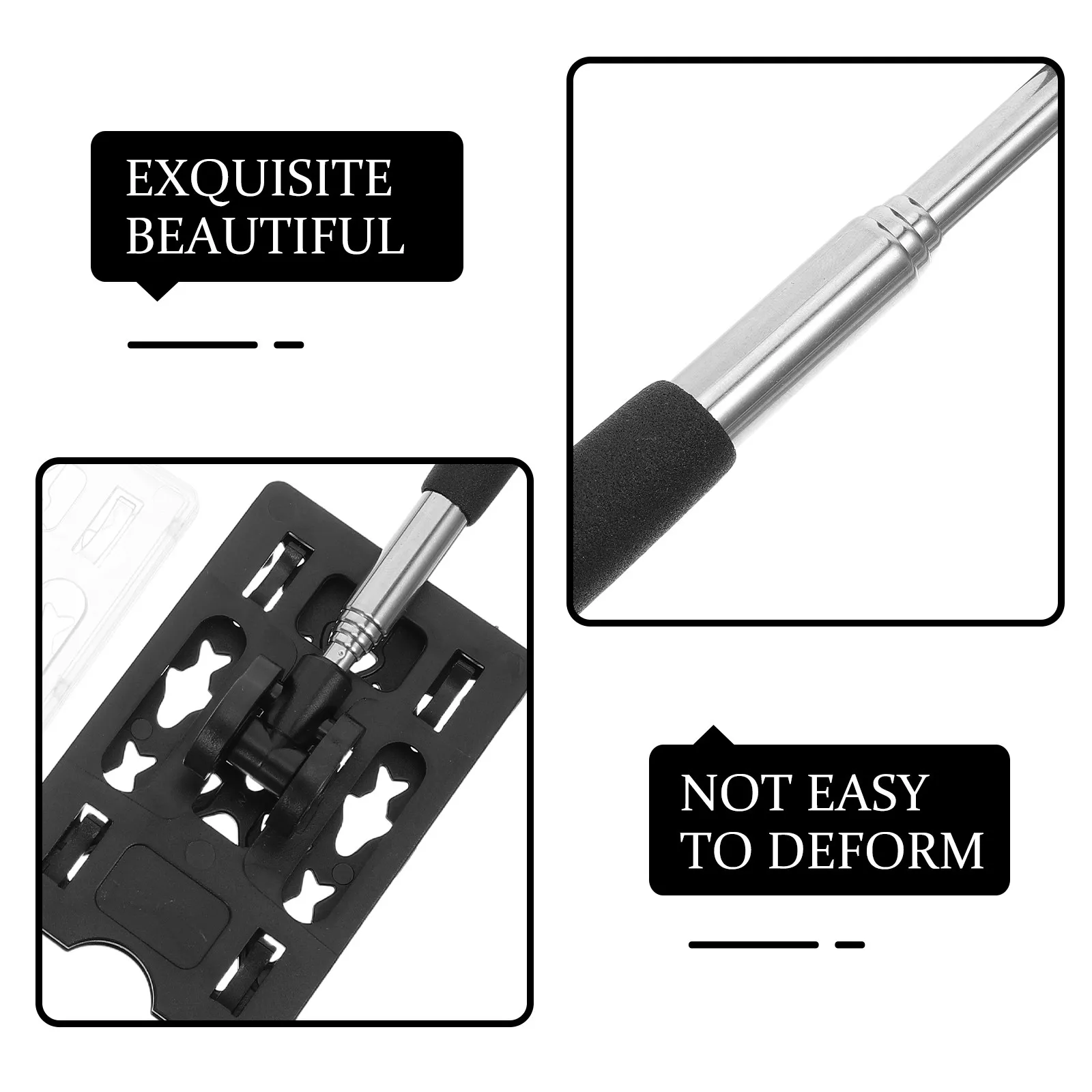2Pcs Telescopic Rod Card Holder Adjustable Parking Grabber Vehicle Swiping Stick Retractable Parking Pass Extension
