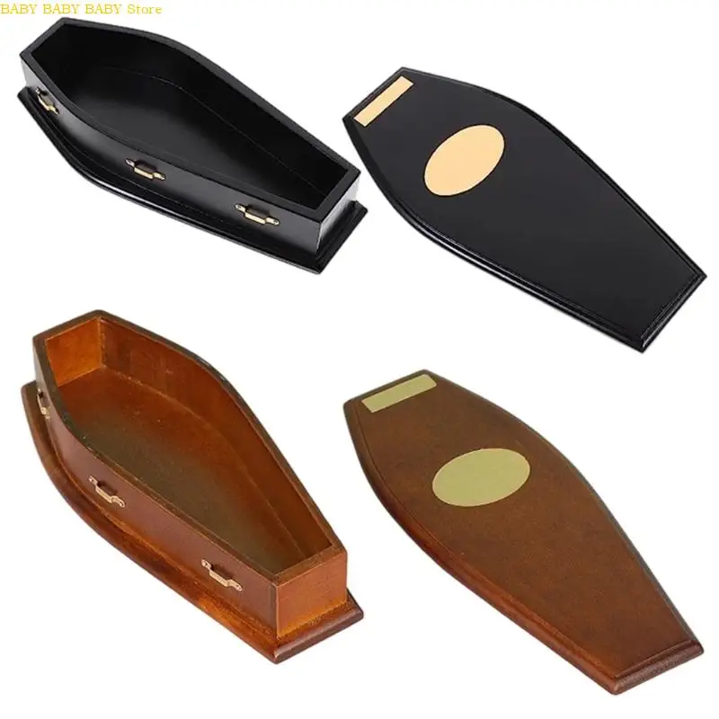 

Q81A 1/12 Minature Doll House Coffin Miniature Scene Craft Project Scene Display