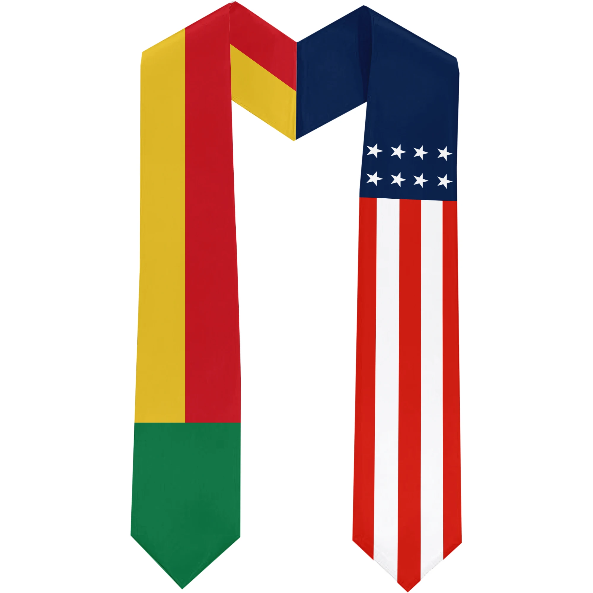 

13x180cm USA And Benin Flag Graduation Sash Bachelor Gown Accessory Graduation Sash Scarf