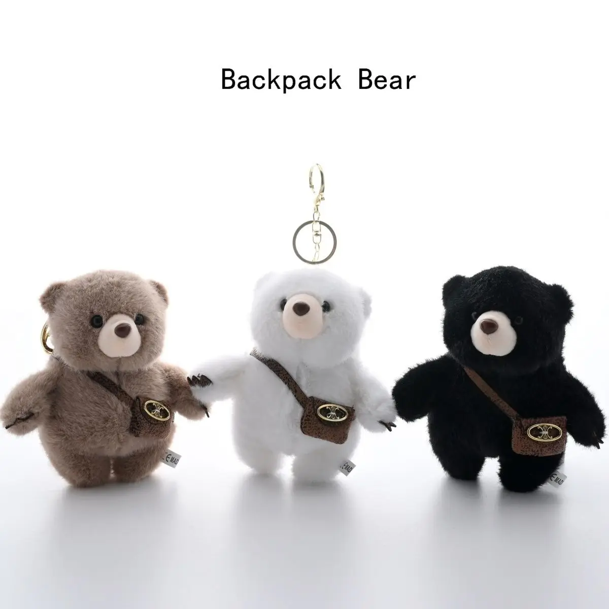 Niedlicher kleiner Bär mit Anhänger, Umhängetasche, Plüschtier eines molligen Bären, Schlüsselanhänger, Puppenspielzeug