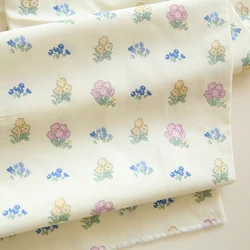 Pure Cotton Poplin Fabric for Summer Clothes, Handmade DIY Clothes, Baby Dresses, Countryside Floral Style, 145x50cm, 40s