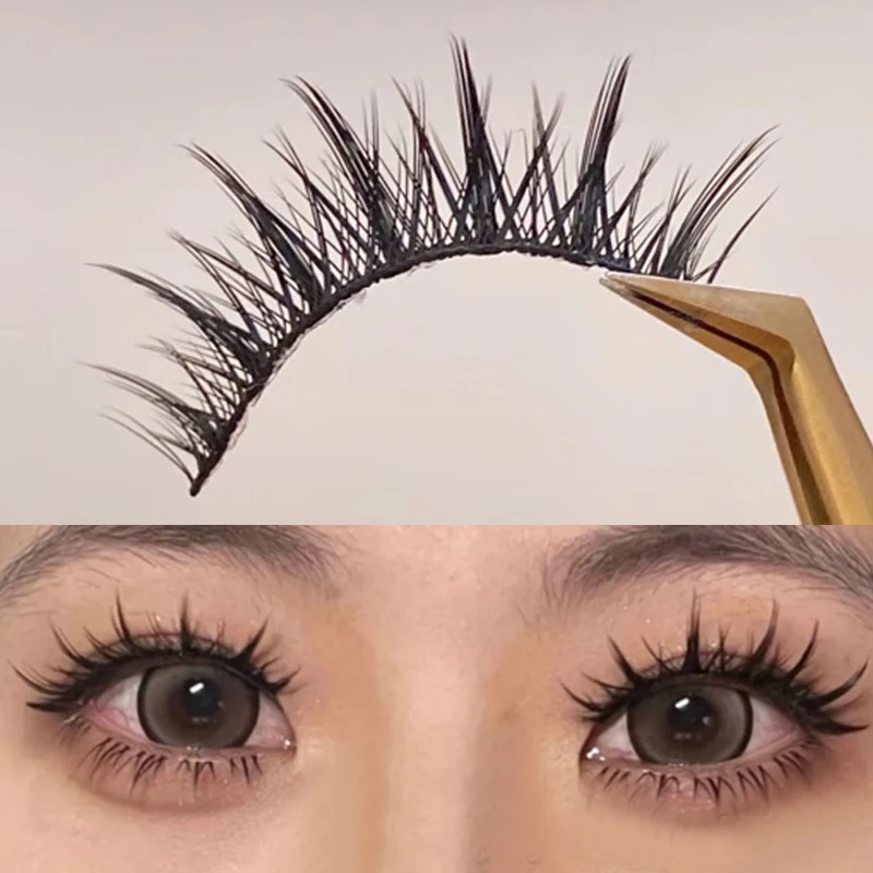 5 Paar dicke falsche Wimpern, 3D-Nerz, natürliche Manga-Wimpern, flauschig, weich, Kreuz-Manga-Wimpern, Wispy, natürliche Wimpernverlängerung, Make-up