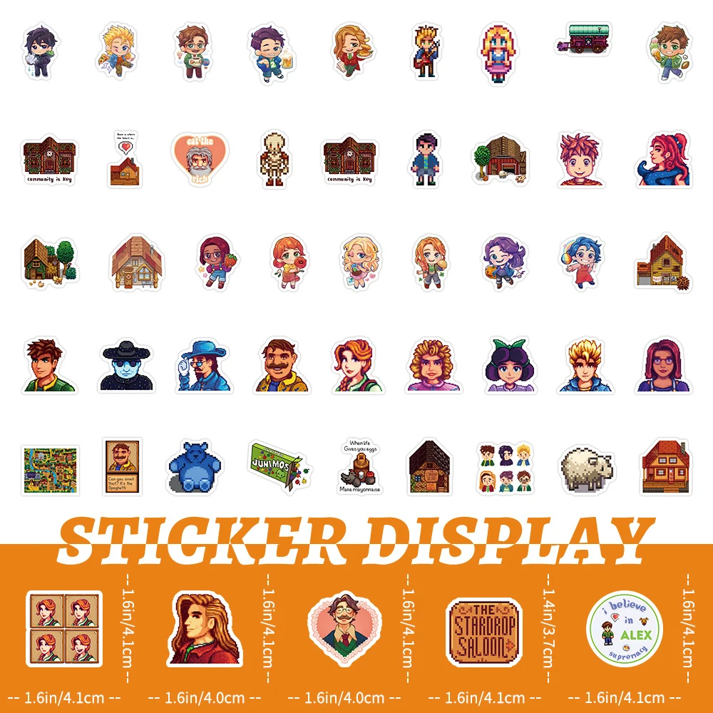 10/30/50/100pcs Kawaii Anime Game Stardew Valley Cartoon Stickers DIY Laptop Fridge Skateboard Funny Decoration Graffiti Sticker