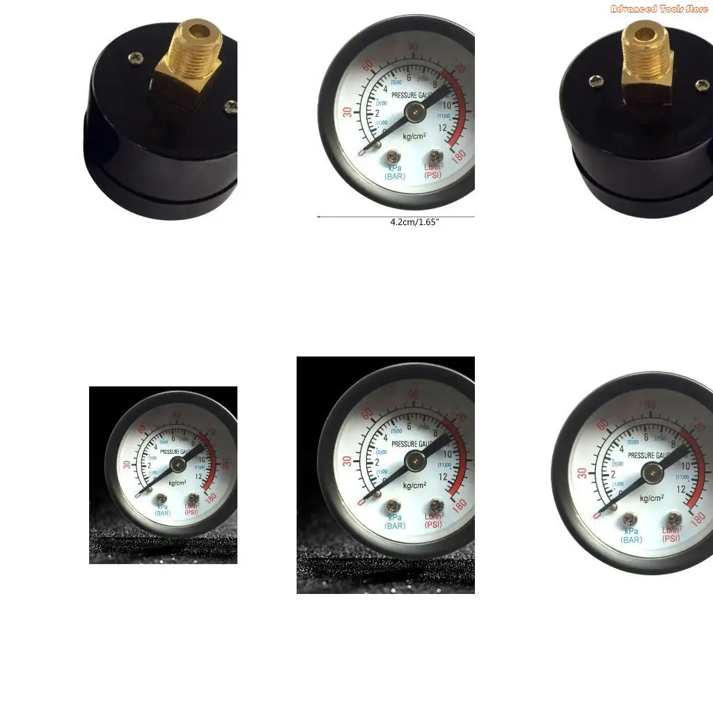 0~180PSI Utility Air Pressure Gauge Fitting Connection for Air Compressor Water W91B