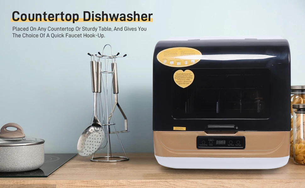 Smart Countertop Dishwasher Featuring Multiple Wash Programs and Efficient Air Drying Effortless Cleaning Small Kitchens
