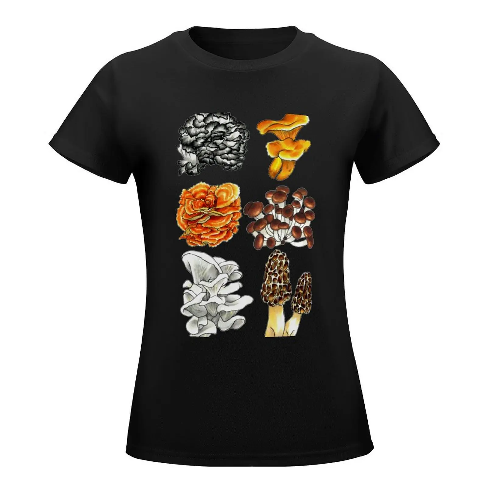 All Mushroom Design T-Shirt graphics female hippie clothes T-shirts for Women