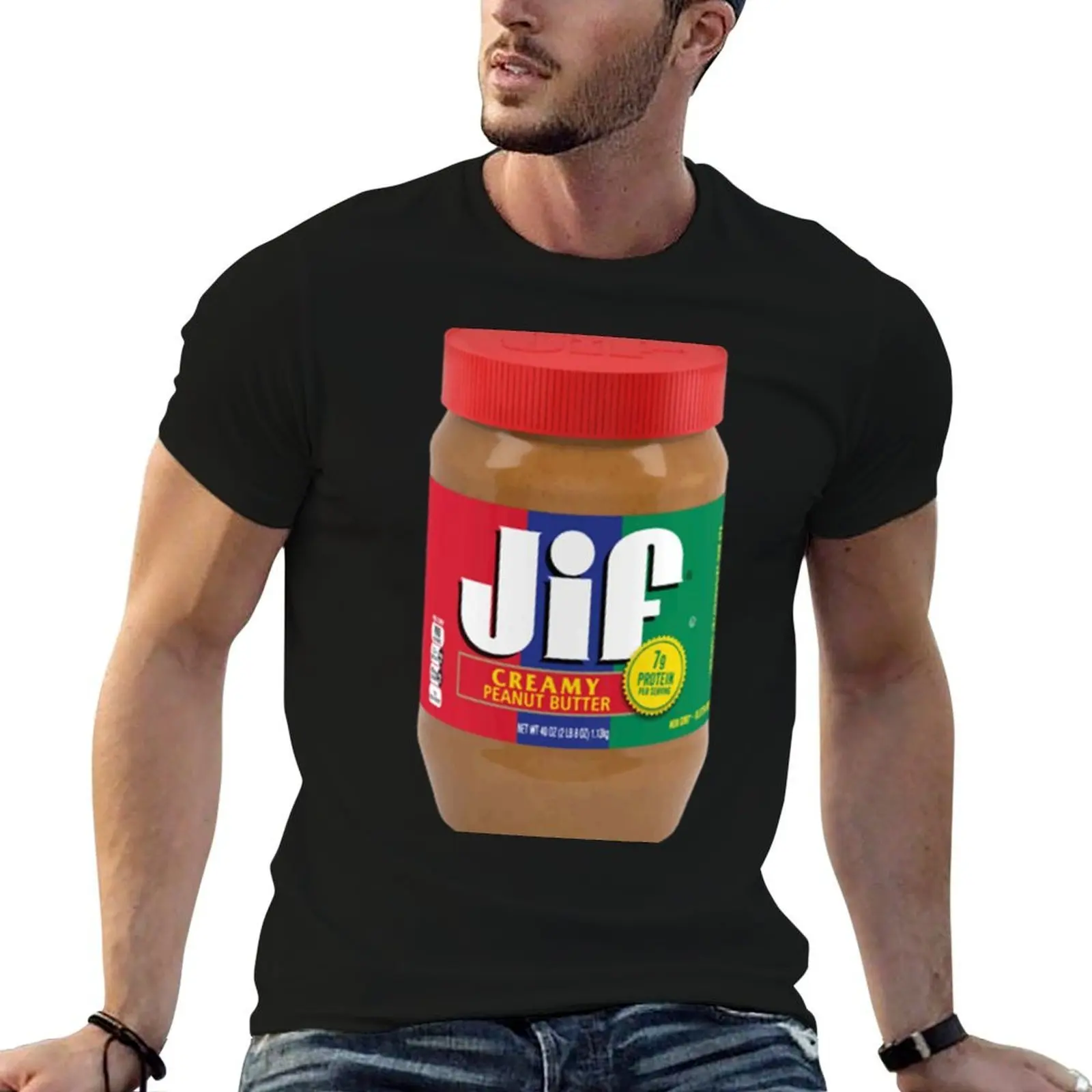 Camiseta Jif Peanut Butter Jar, camisetas para hombre, camisetas para hombre, Camiseta de algodón