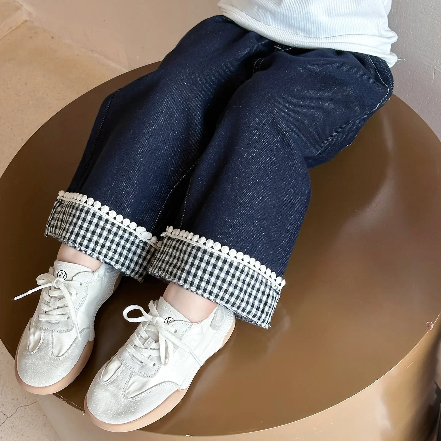 Girls Pants 2025 Spring and Autumn New Style Western-style Fashionable Casual Wide Leg Pants Korean Version Temperament