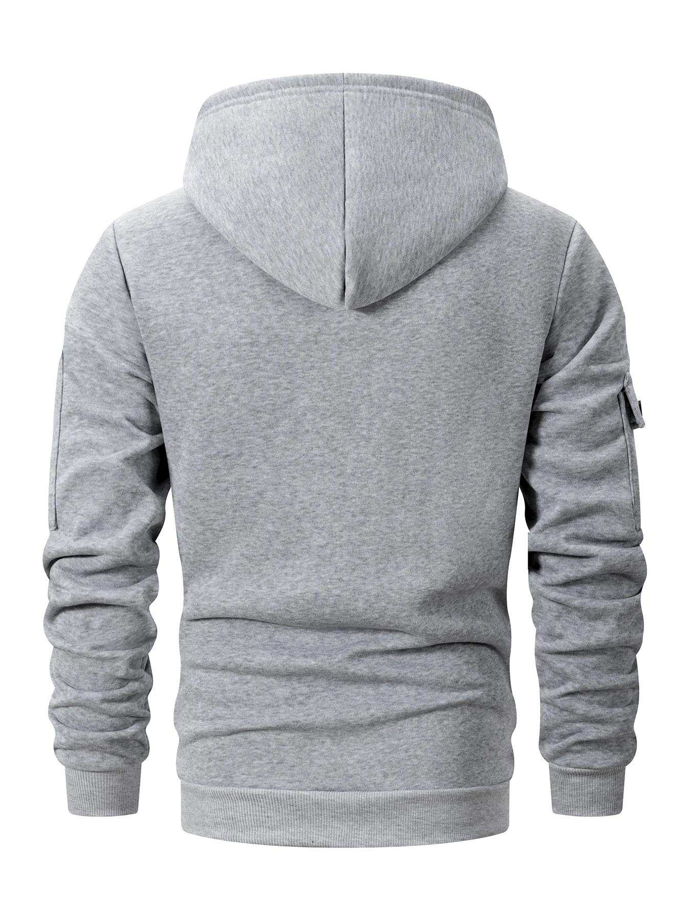 Casual Full Zip Fleece Hoodie For Men Adjustable Hood Drawstring Secure Zipper Sleeve Pocket Premium Warm Knit Fabric Relaxed
