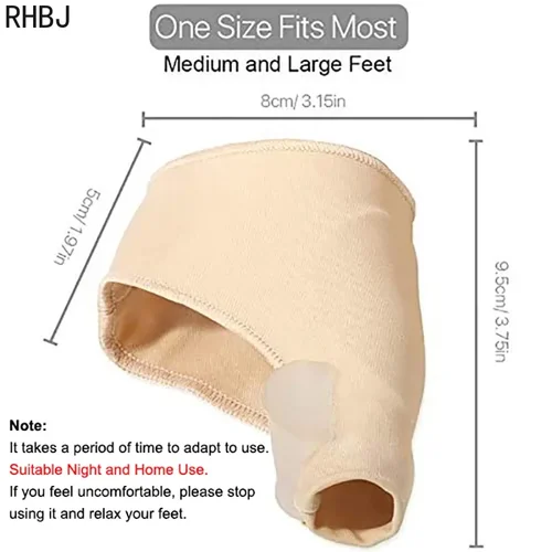 Imagen 2 del producto Corrector de dedos ortopédico pies cuidado de los pies hueso pulgar ajustador corrección suave pedicura calcetines juanete enderezador (1 par/2 pares)