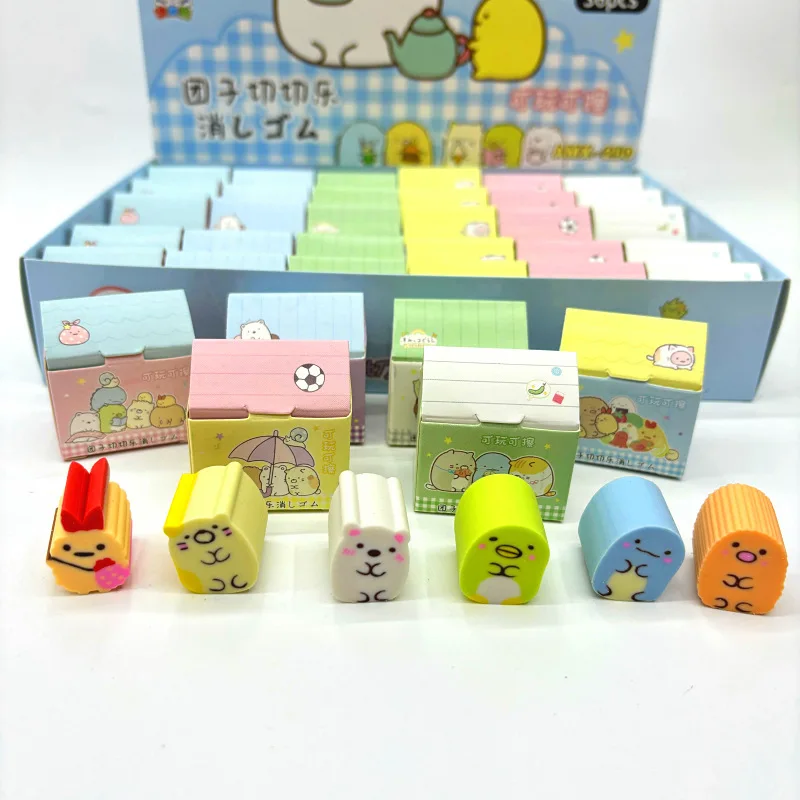 36 pcs/lot Creative Sumikko Gurashi Pencil Eraser Cute Writing Drawing Rubber Pencil Erasers Stationery Gifts School Supplies