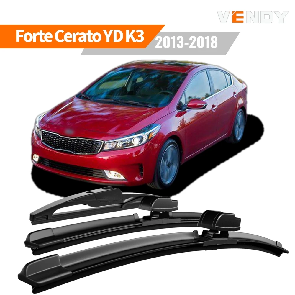 

1set Front & Rear Windshield Wiper Blades Windscreen Wipers For KIA Forte Cerato YD K3 2013-2018 Rubber Brushes Car Accessories