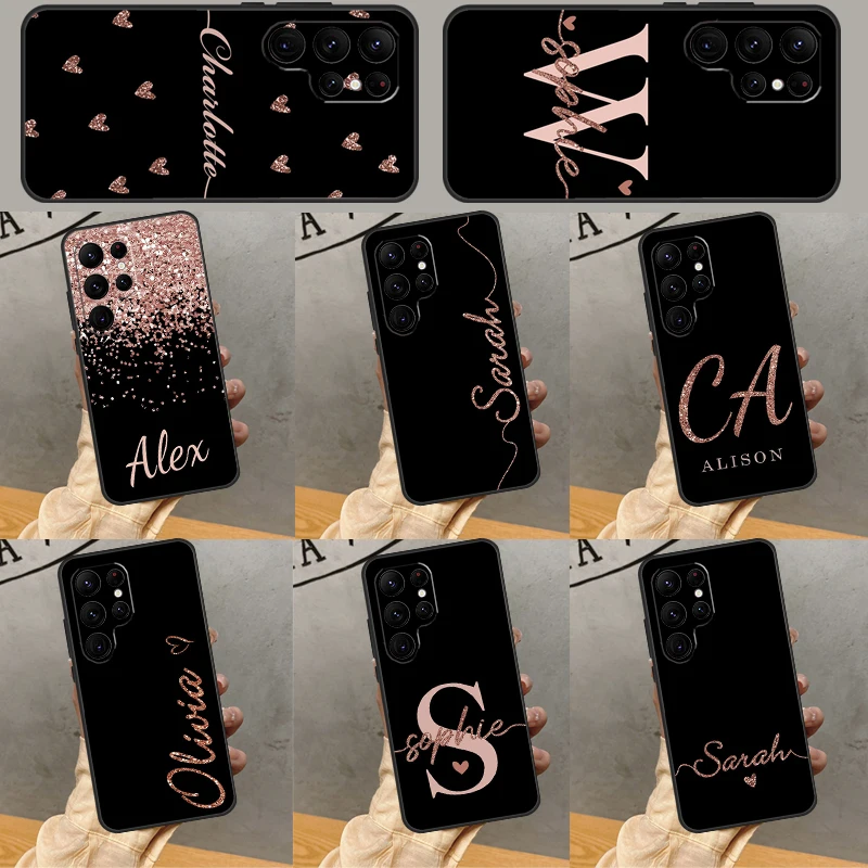 Bling spersonalizowana obudowa do Samsung Galaxy S23 S22 Ultra S20 FE S21 FE S8 S9 S10 Note 10 Plus Note 20 Coque